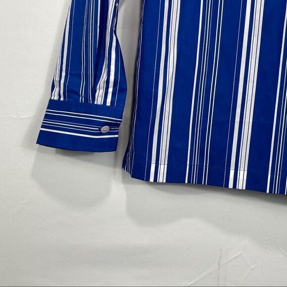 Jones New York Blue and White  Button Down Shirt - Picture 9 of 12